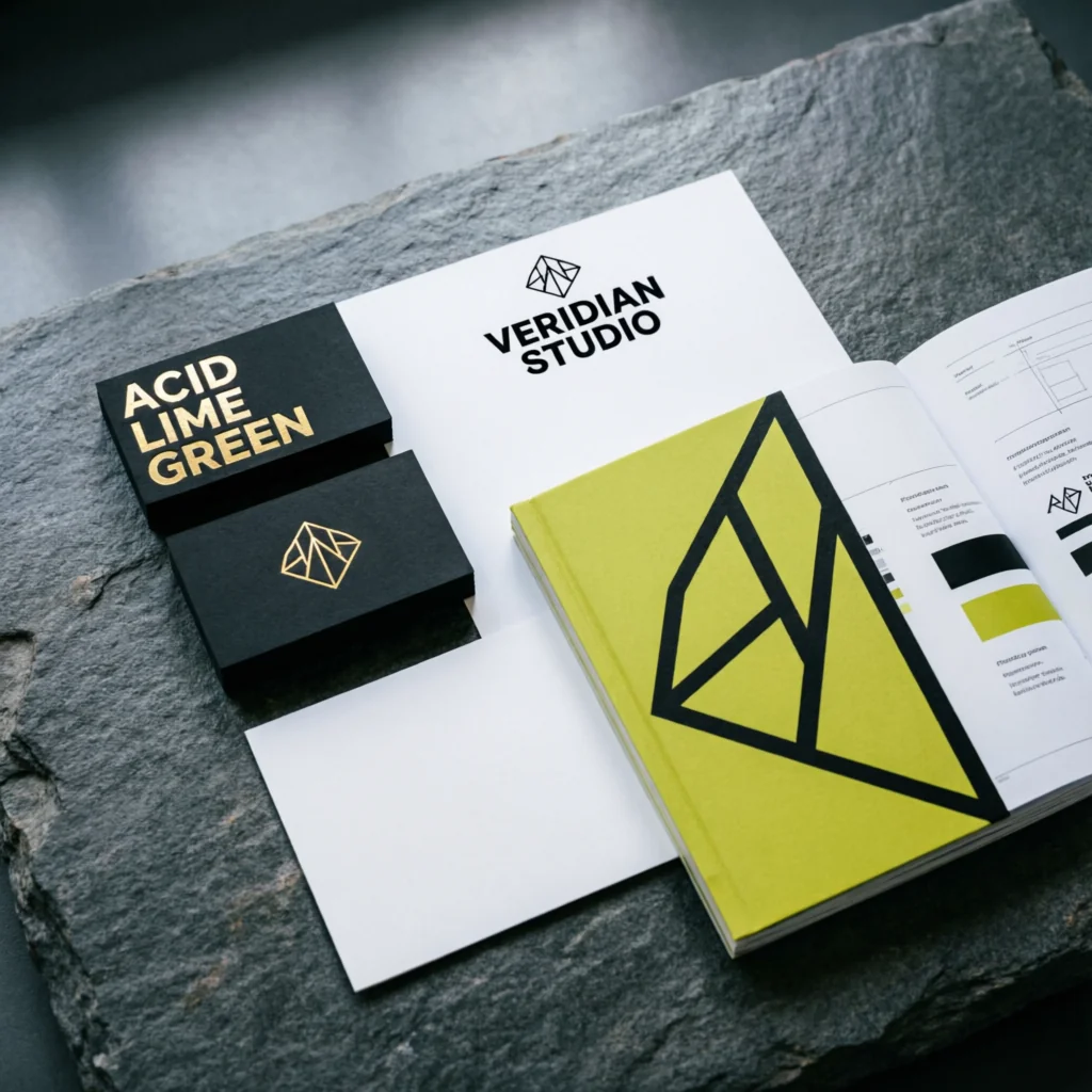 Sistema de identidad corporativa impreso: tarjetas, hojas y manual