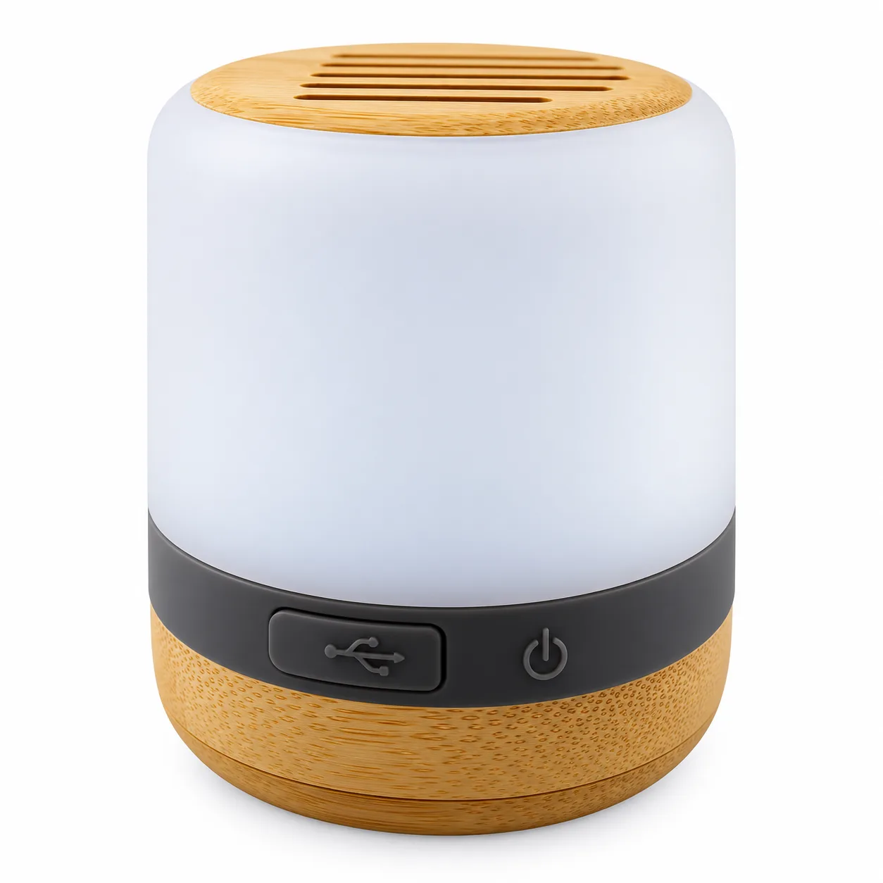 Parlante Bluetooth con Lámpara de Bambú Publicitario | Absolut360