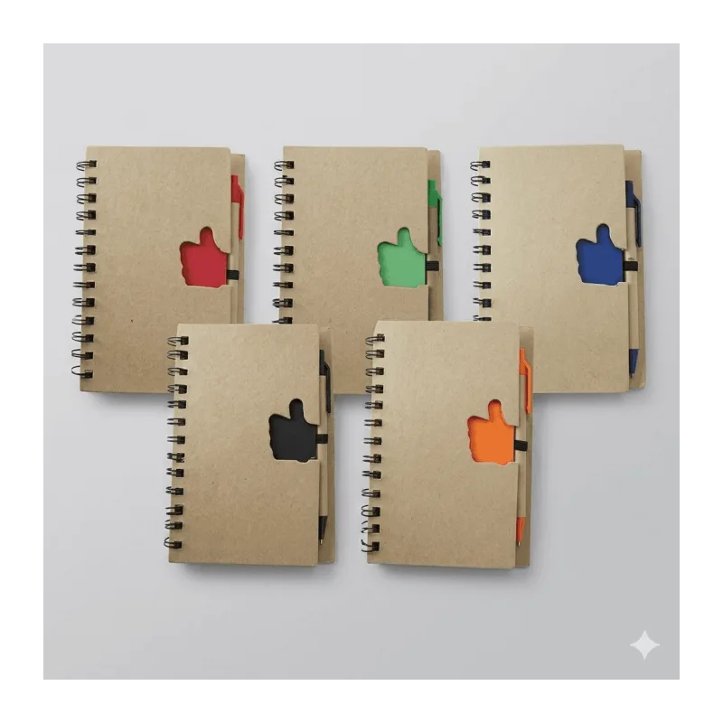 Libretas Publicitarias con Lapicero Ecológico Modelo 2 Personalizadas x100 | Libreta Corporativa Ecológica