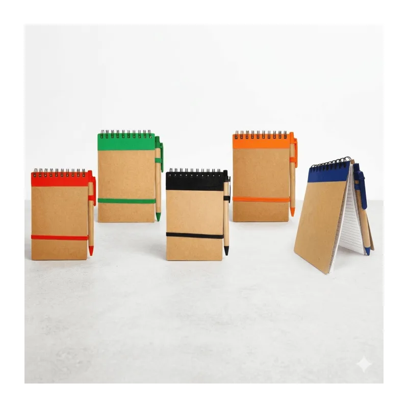 Libretas Publicitarias Anilladas con Lapicero Ecológico Modelo 1 x100 | Libretas Corporativas Ecofriendly