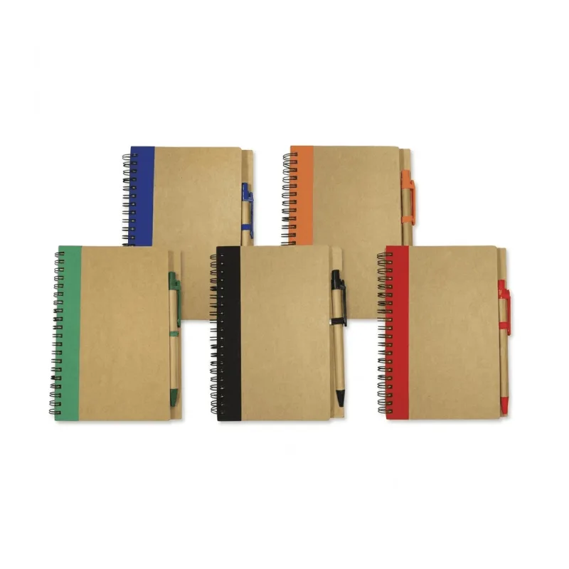 Libretas Publicitarias Anilladas con Lapicero Ecológico Modelo 2 x100 | Libretas Corporativas Ecofriendly