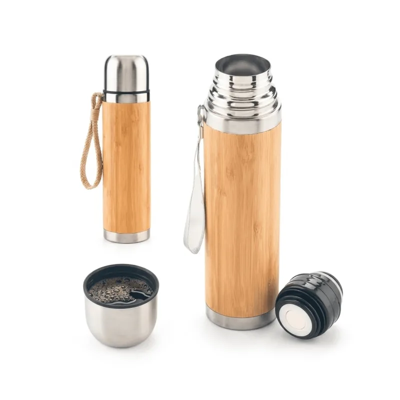 Termo de Bambú 500ml Personalizado x100 | Termo Ecológico Publicitario
